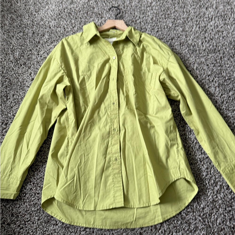 Abercrombie oversized Lime Green Button-Up Shirt
